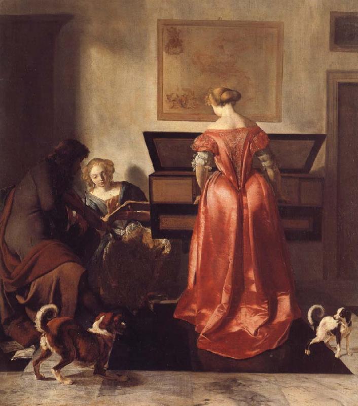 OCHTERVELT, Jacob A Woman Playing a Virgind,AnotherSinging and a man Playing a Violin Spain oil painting art
